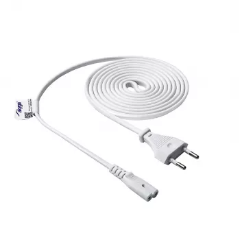 Cablu de alimentare Akyga AK-RD-06A CEE 7/16 (ștecher euro) la IEC C7, 2,5 A, 1,5 m, alb