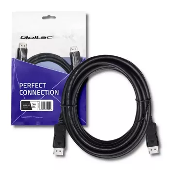 Qoltec DisplayPort v1.1 Male to Male 4K Cable 5m Black