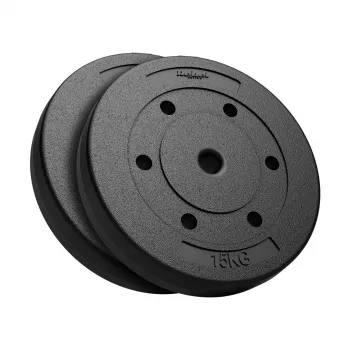 Set greutăți bitum REBEL ACTIVE 2x15 kg, gaură 31 mm, negru
