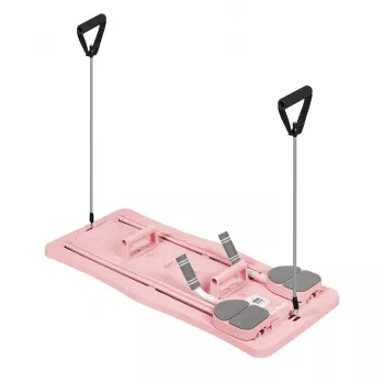 REBEL RBA-3069-PK 9-in-1 Pilates Bar Kit with Resistance Bands, Door Anchor, Foot Straps and Carry Bag – Pink