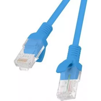 Cablu patch Lanberg Cat.5e UTP 2m Albastru Fluke Passed, set de 10