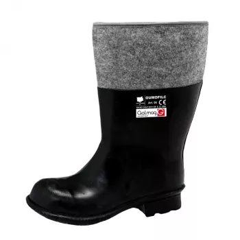 Cizme unisex din cauciuc cu căptușeală din fetru, impermeabile, antiderapante, mărimea 42 (UK 8), negru
