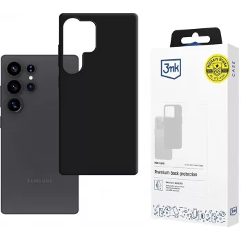 Carcasă 3mk Matt pentru Samsung Galaxy S25 Ultra – husă spate TPU neagră cu tehnologie 3mk Absorber™