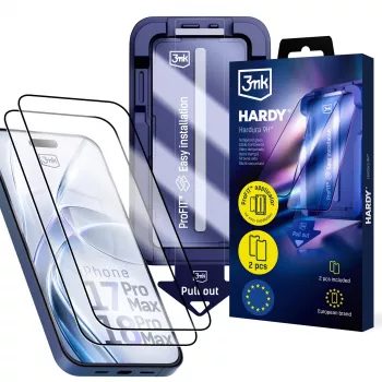 Folie de protecție ecran din sticlă călită 3MK PROTECTION Apple iPhone 17 Pro Max - 3mk Hardy Hardura 9H