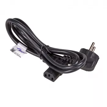 Akyga AK-PC-02A cablu de alimentare în unghi, CEE 7/7 la IEC C13 90°, 1,5 m, negru