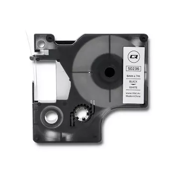 Bandă de etichete QOLTEC pentru DYMO D1 43613 6mm x 7m albă cu imprimare neagră