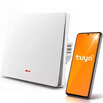 Qoltec întrerupător de lumină Wi-Fi inteligent cu 1 canal cu timer, Tuya & Smart Life, alb