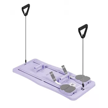 REBEL RBA-3069-PU 9-in-1 Multifunctional Pilates Fitness Kit with Steel Core Bar, Latex Resistance Bands, Foot Straps, Door Anchor, Handles and Carrying Bag, Purple