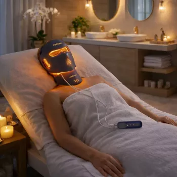 Mască facială cu lumină LED Medivon Lumi 3D Pro, albastru marin