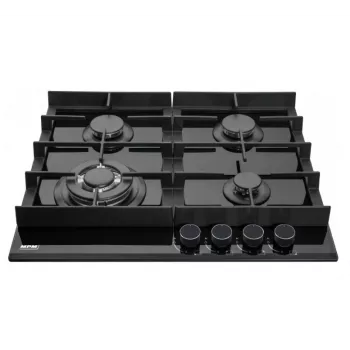 MPM-60-GMH-19 Plită pe gaz din sticlă 4 arzătoare sticlă securizată negru