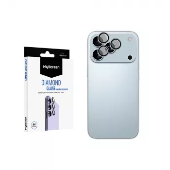 Protecție pentru lentila camerei MyScreen Diamond Glass pentru Apple iPhone 17 Pro Max - sticlă călită 9H, anti-amprentă, instalare fără bule, transparentă