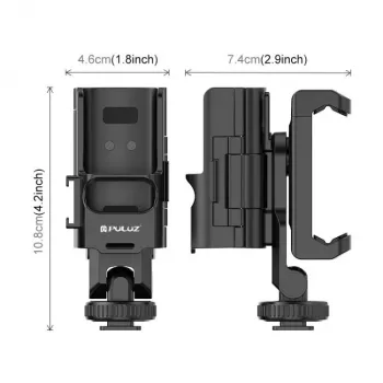 Suport cadru de extensie PULUZ pentru DJI Osmo Pocket 3 cu filet de 1/4 inch și suport telefon (PU726B)