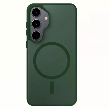 Husă 3MK Smoke MagCase pentru Samsung Galaxy S25 - capac spate MagSafe translucid verde