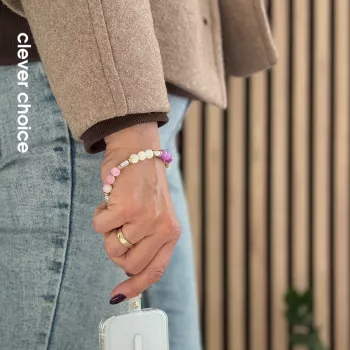 Accesoriu pentru telefon Crong cu mărgele pastel – bretea universală pentru încheietură pentru smartphone