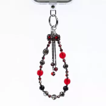 Bretea Crong Phone Charm cu fundă roșie – curea de încheietură universală anti-pierdere pentru smartphone