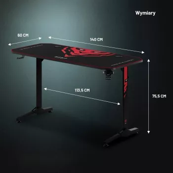Diablo X-Mate 1400 Gaming Desk 140 cm x 60 cm Black