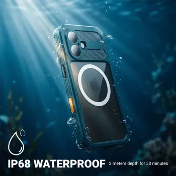 Crong Seal Cover Waterproof Case IP68 for iPhone 16 Pro (Black)