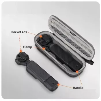 SUNNYLIFE Carcasă rigidă cu carabinieră pentru DJI Osmo Pocket 4 / 3 - gri