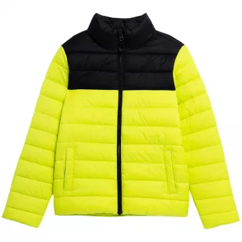 Geacă de puf băieți 4F Juicy Green 4FJSS23TDJAM077 45S 152cm