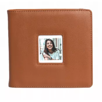 Album foto LOVEINSTANT pentru Polaroid Go, 36 file, 288 fotografii, piele PU maro