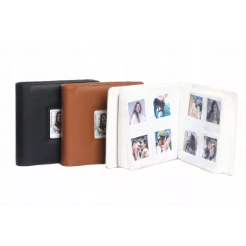 Album foto LOVEINSTANT pentru Polaroid Go, 36 file, 288 fotografii, piele PU maro