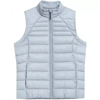 4F Women's Quilted Light Blue Vest F091 - Synthetic Down, Regular Fit, Size M