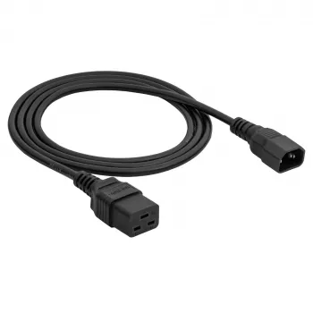 Akyga AK-UP-02 Cablu prelungitor de alimentare pentru server IEC C14 la IEC C19, 3 x 1 mm², 1,8 m, Negru