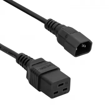 Akyga AK-UP-02 Cablu prelungitor de alimentare pentru server IEC C14 la IEC C19, 3 x 1 mm², 1,8 m, Negru
