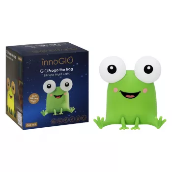 Lampă de noapte LED INNOGIO GIOFROGO broască GIO-165 - lampă din silicon reîncărcabilă cu control tactil, 7 culori, timer