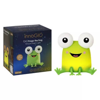 Lampă de noapte LED INNOGIO GIOFROGO broască GIO-165 - lampă din silicon reîncărcabilă cu control tactil, 7 culori, timer