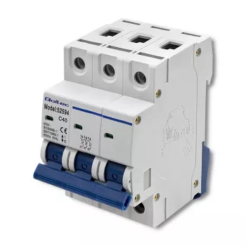 Qoltec Întrerupător automat miniatură MCB 40A 3 poli curba C 4,5kA șină DIN