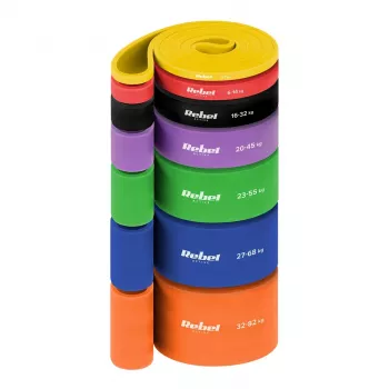 Set benzi de rezistență REBEL ACTIVE Power Band PT-S7 TPE, 7 benzi, 4-82 kg, geantă de transport