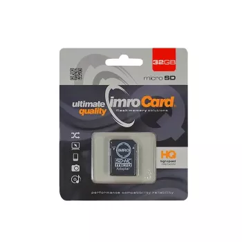 IMRO Card de memorie 32 GB microSDHC cu adaptor SD, Class 10 UHS-I U1 A1, până la 80MB/s
