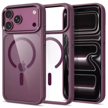 Tech-Protect Magmat MagSafe Clear Case for iPhone 17 Pro Max / 18 Pro Max - Dark Cherry