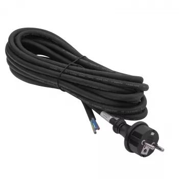 Cablu de alimentare din cauciuc Akyga AK-OT-04S H05RR-F 3 x 1,5 mm², ștecher CEE 7/7 la capăt liber, 5 m, negru