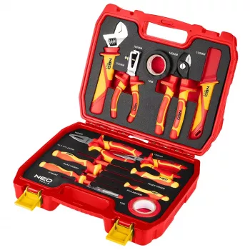Set de 13 scule pentru electricieni NEO TOOLS în valiză, izolat VDE 1000V, oțel CrV