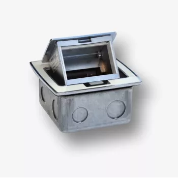 Cutie de masă BACHMANN Mini Countertop Box 3M - cutie pentru montarea prizelor standard 22,5x45 mm (45x45 mm), rabatabilă, albă