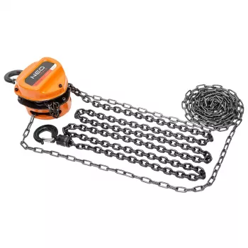 Palanc manual NEO TOOLS 1 tonă 3 m cu lanț de sarcină de 6 mm și frână cu dublă clichetă