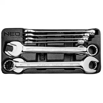 NEO TOOLS Combination Wrench Set 20-32 mm, 8 Pieces, Foam Insert