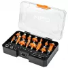 Set de 15 freze pentru router NEO TOOLS din carbură de tungsten cu coadă de 8 mm în valiză de lemn