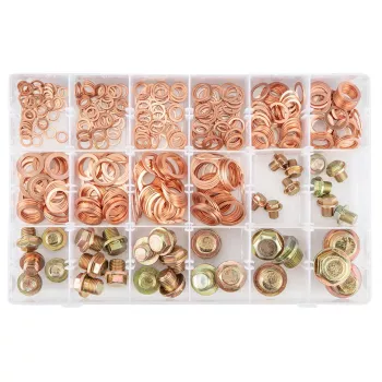 NEO TOOLS Copper Washer Assortment Kit, 534 Pieces, 5-22 mm ID, Sealing Gaskets for Automotive, Marine, Hydraulic, Plumbing, Industrial
