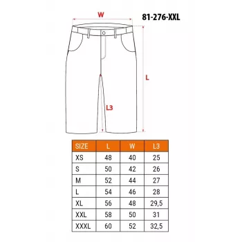 Pantaloni scurți pentru bărbați NEO TOOLS PREMIUM XXL – amestec de bumbac cu stretch, negru