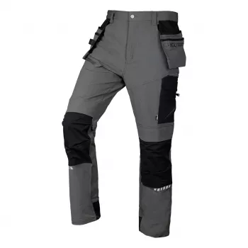 Pantaloni de lucru NEO TOOLS Mix&Match 4-Way Stretch cu întăritură Cordura, gri/negru, mărimea XXXL