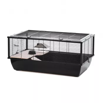 Cușcă pentru animale mici INZ INTER-ZOO Bob + Wood neagră 780x480x360 mm