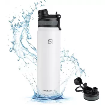 Bidon termic pentru bicicletă ROCKBROS 650 ml alb