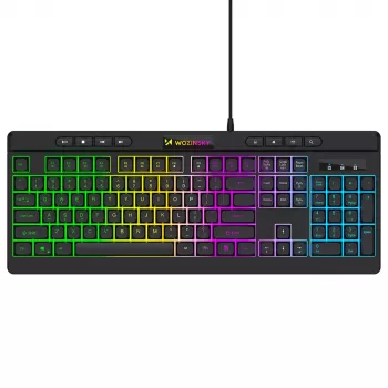 Wozinsky WKG-1044 Wired Gaming Keyboard, Membrane, RGB Backlight, Black, Full-Size Layout, USB-A, 104 Keys, Anti-Ghosting