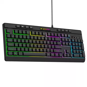 Wozinsky WKG-1044 Wired Gaming Keyboard, Membrane, RGB Backlight, Black, Full-Size Layout, USB-A, 104 Keys, Anti-Ghosting