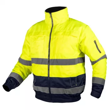 NEO TOOLS 81-714-M 3-in-1 High-Visibility Insulated Work Jacket Yellow/Navy Size M