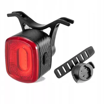 Lumină spate de bicicletă ROCKBROS Q2S cu detectare inteligentă a frânării și cablu USB-C - negru