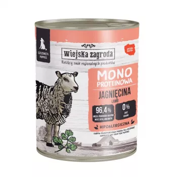 WIEJSKA ZAGRODA Mono Puppy miel - hrană umedă pentru câini - 800g